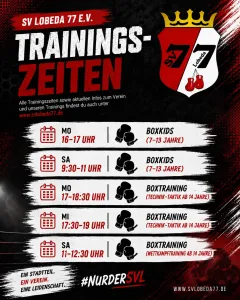 🥊 Trainingszeiten unserer Boxabteilung! 🥊